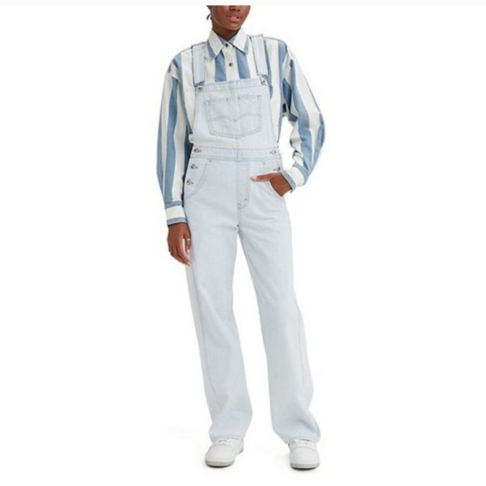 Levi's Silvertab Light Wash Vintage Denim Women's Jean Overalls Size Large New